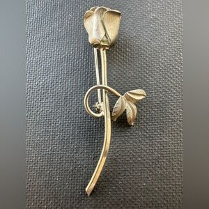 Vintage Rose silver Tone brooch